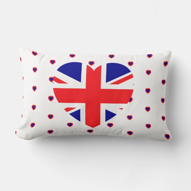 Almofada Lombar Union Jack British Flag England Red White Blue (Frente)