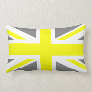 Almofada Lombar Union Jack cinzento e amarelo