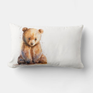 Almofada Lombar Urso-Bebê Castanho-De-Cana-De-Cama, Sentado