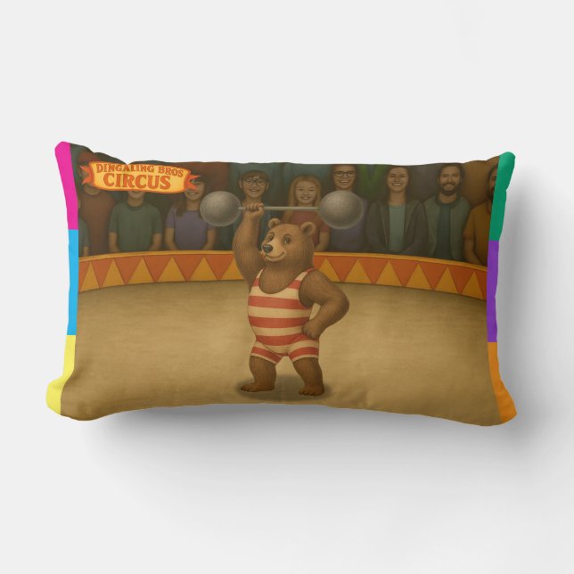 Almofada Lombar Urso forte do circo (Frente)