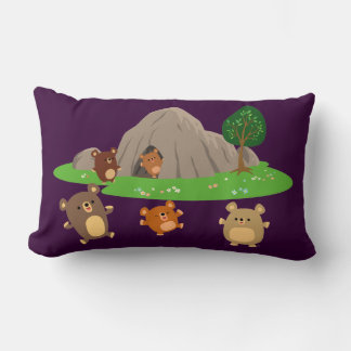 Almofada Lombar Ursos bonitos de desenho em um Travesseiro de cave