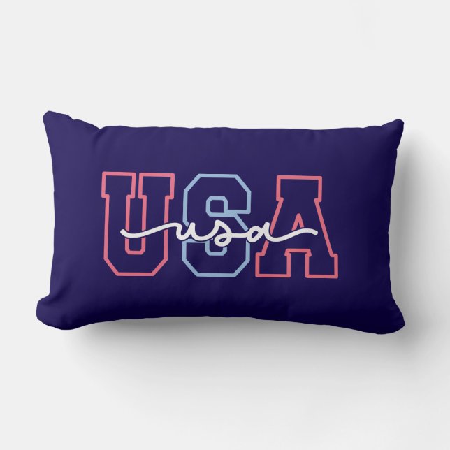 Almofada Lombar USA Text 4th Of July Design-62118 (Frente)