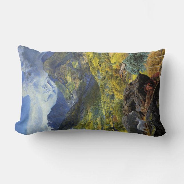 Almofada Lombar Val d'Aosta (paisagem alpina majestosa italiana) (Frente)