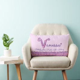 Almofada Lombar Vanessa V nome que significa arte de rabisco