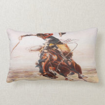 Vaqueiro ocidental selvagem do vintage no cavalo