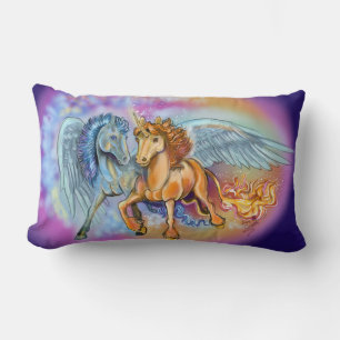 Almofada Lombar Vento e chamas, Pegasus e Unicórnio