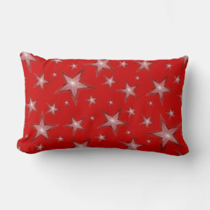 Almofada Lombar Vermelho Estrelas 'Texto' branco lombar