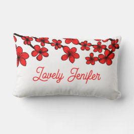 Almofada Lombar Vermelho Floral Lovey Jenifer