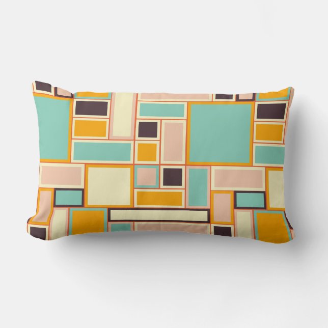 Almofada Lombar Vibrant abstract pattern with rectangles (Frente)