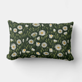 Almofada Lombar Vibrant Daisy Pattern with Lush Green Accents