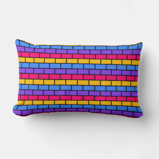 Almofada Lombar Vibrante Fiesta Rosa Quente, Amarelo, Azul, Roxo