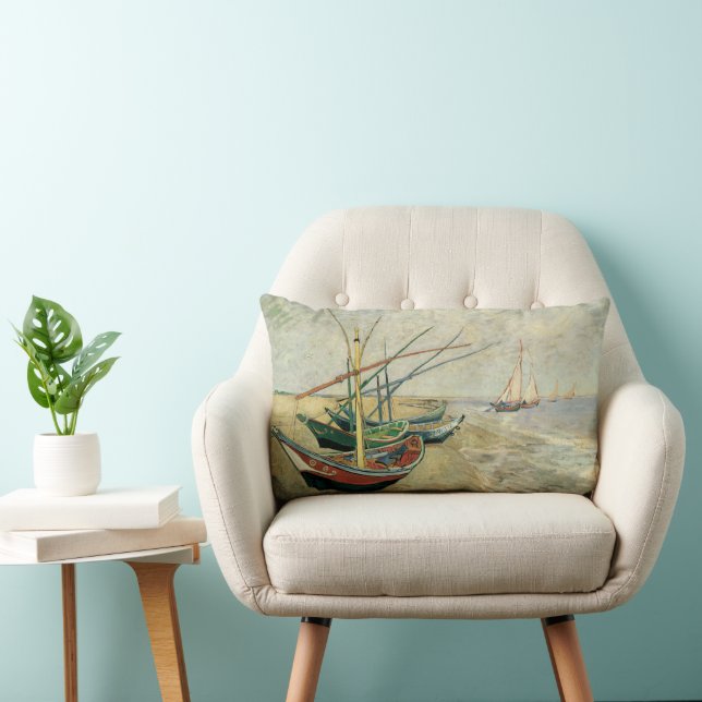 Almofada Lombar Vincent van Gogh - Barcos de Pesca na Praia (Cadeira)