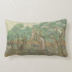 Almofada Lombar Vincent van Gogh o pomar verde-oliva