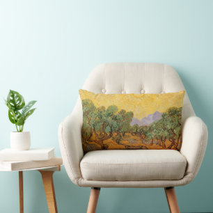Almofada Lombar Vincent van Gogh - Oliveiras, Céu Amarelo e Sol