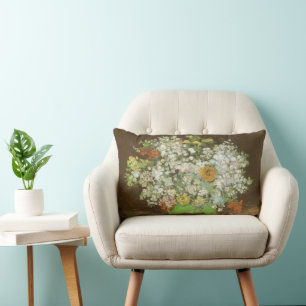 Almofada Lombar Vincent van Gogh - Vaso com Zínias e Flores