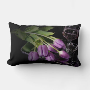 Almofada Lombar Vinho e tulipas
