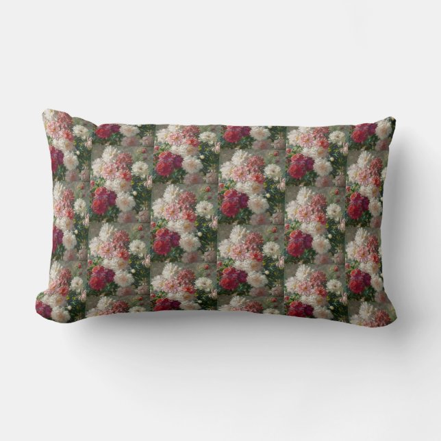 Almofada Lombar Vintage Abbott Fuller Graves Peonies (Frente)