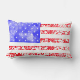 Almofada Lombar Vintage - bandeira artística americana
