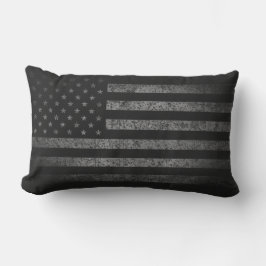 Almofada Lombar Vintage Black Grunge EUA Flag