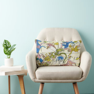 Almofada Lombar Vintage Celestial, Esfera Árabe, Constelações