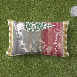 Almofada Lombar Vintage Christmas trees