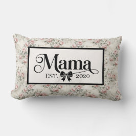 Almofada Lombar Vintage Cinza Floral Personalizado Presente da Mam