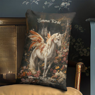 Almofada Lombar Vintage Floral Fairytale Forest Unicorn Fairy