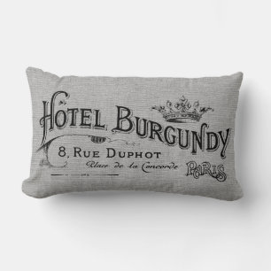 Almofada Lombar Vintage French Hotel Cinza Linen