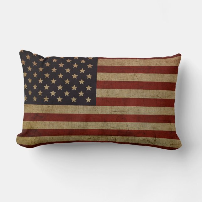 Almofada Lombar Vintage Grunge American Flag (Frente)