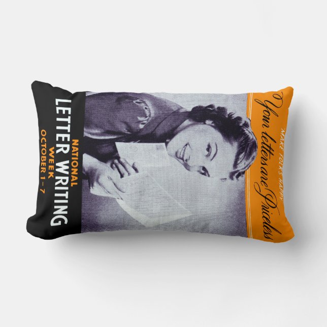 Almofada Lombar Vintage - Letra Escrevendo (Frente)