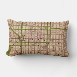 Almofada Lombar Vintage Philadelphia Street Map Throw Pillow