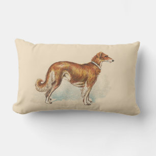 Almofada Lombar Vintage Red Lurcher Impressão Lumbar Cushion