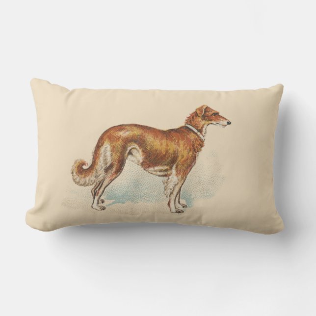 Almofada Lombar Vintage Red Lurcher Impressão Lumbar Cushion (Frente)
