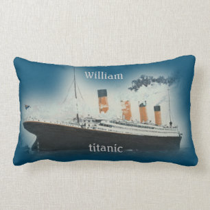 Almofada Lombar Vintage RMS Titanic Ocean Liner Sea Name Navio