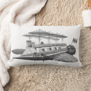 Almofada Lombar Vintage Science Fiction Steampunk Airship Eclipse