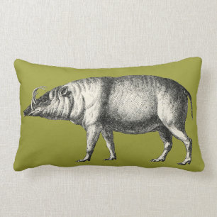 Almofada Lombar Vintage selvagem de Warthog do porco do varrão do