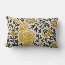 Vintage-style yellow and black floral  pattern