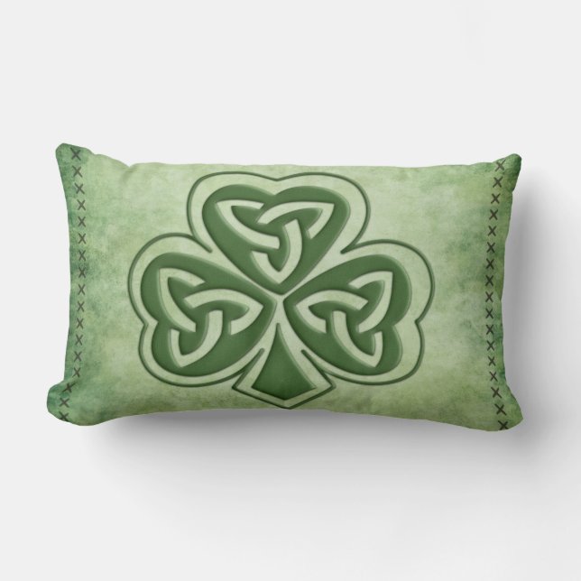 Almofada Lombar Vintage trendage grundge Irish shamrock (Frente)