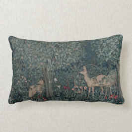 Almofada Lombar Vintage William Morris Greenery Animais Florestais