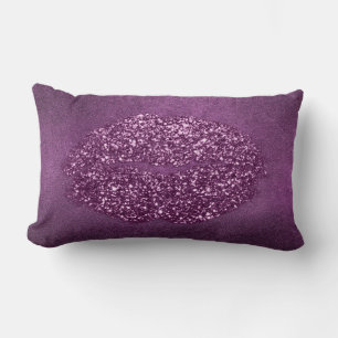Almofada Lombar Violet Lábios Roxos Glitter Plum Girly Makeup Kis