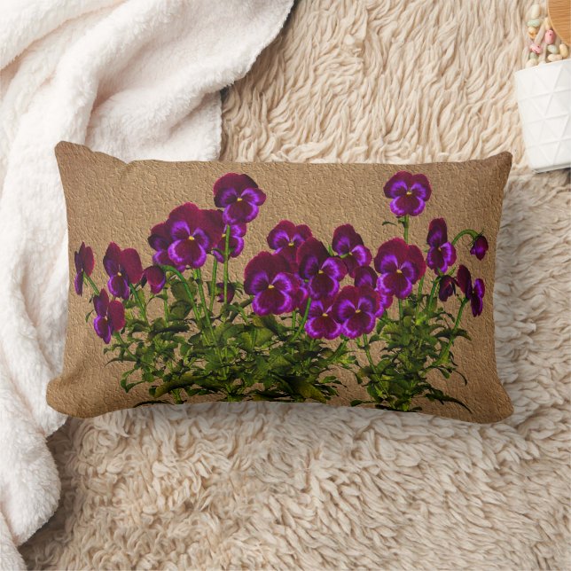 Almofada Lombar Violets Floral Art (Cobertor)