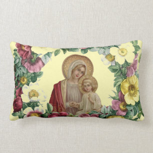 Almofada Lombar Virgem Maria & vintage do St. Therese religioso