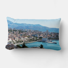 Almofada Lombar Vista aérea de frente marítima de cidades separada
