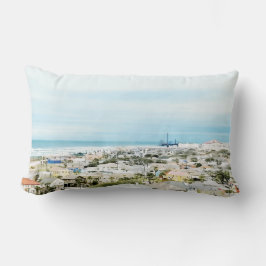Almofada Lombar Vista das costas, praia e cidade de Galveston