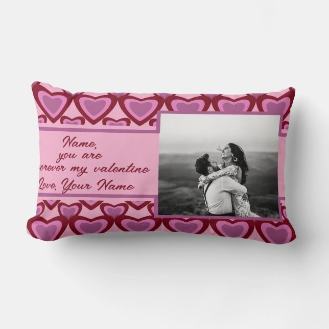 Almofada Lombar Você é para sempre minha foto personalizada do nam (Frente)