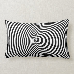 Almofada Lombar Vortex, ilusão óptica preto e branco