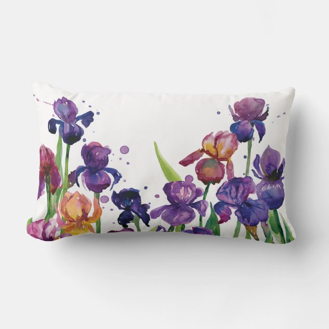 Almofada Lombar Watercolor Iris (Frente)