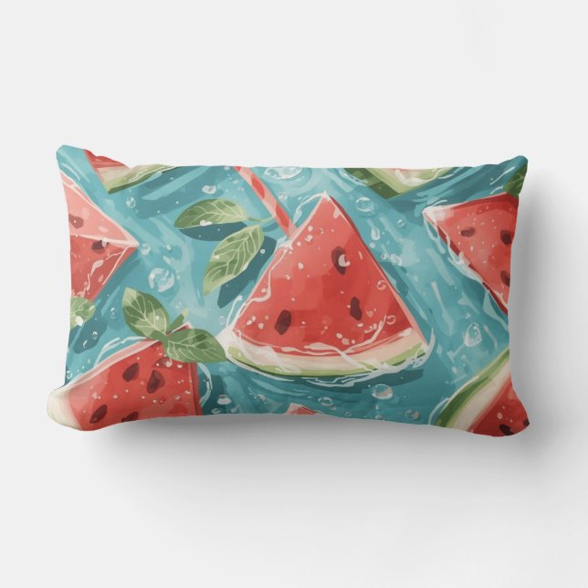Almofada Lombar Watermelon Summer Throw Pillow (Frente)