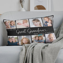 Almofada Lombar We Love You Great Grandma Photo Collage Heart