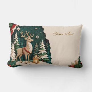 Almofada Lombar Weihnachtlicher Rentier Wald Rahmen